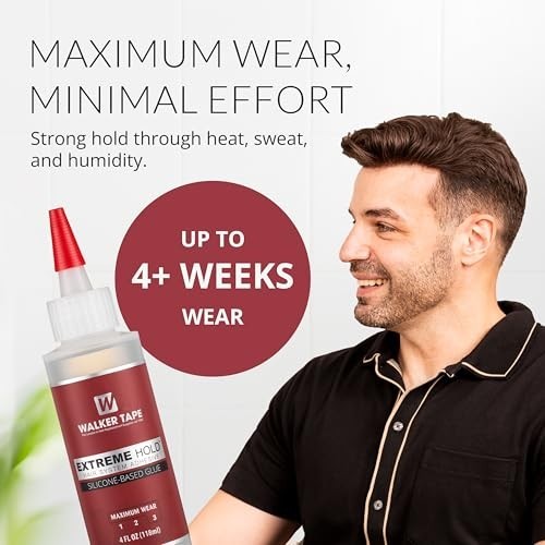Extreme Hold Wig Adhesive 4oz Squeeze Bottle for Lace Systems & Toupees, Skin-Sa