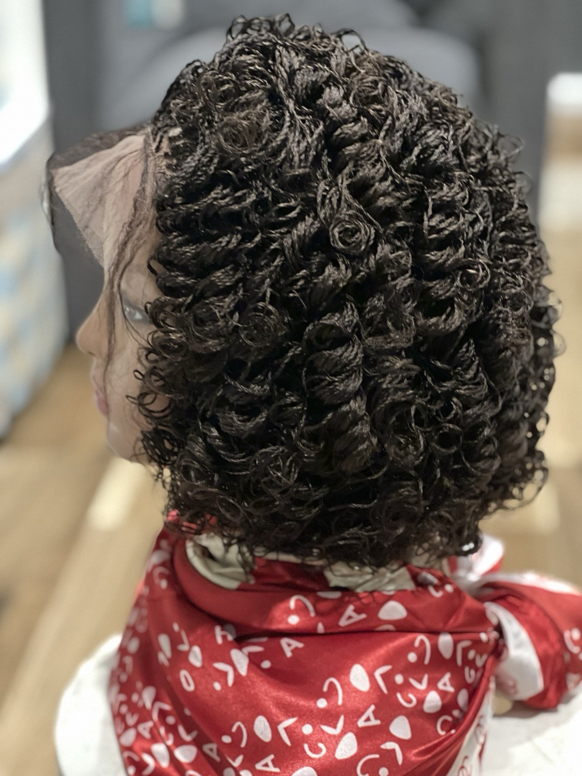 Braided micro twist Curly OFF BLACK WIG.made on a full lace wig.READY TO SHIP.