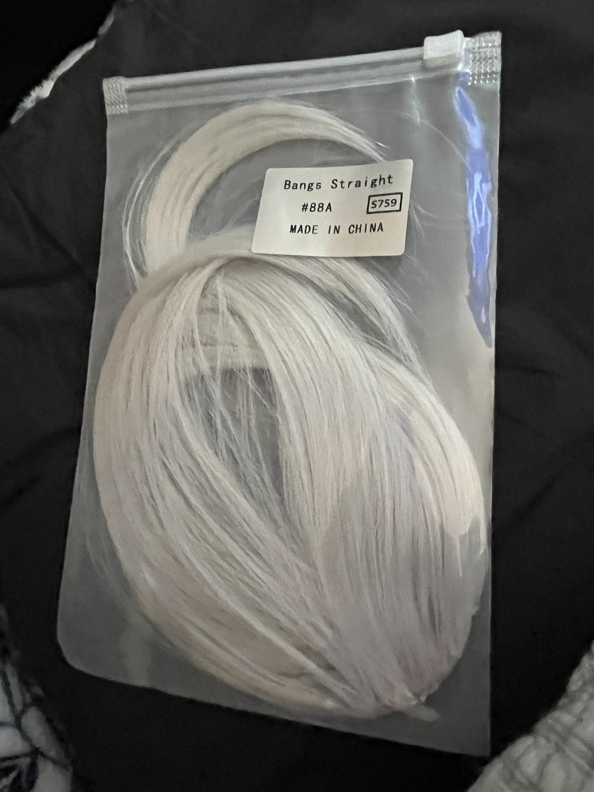 Grey hair Bangs Clip in on Fringe Hair Extensions As Front Hairpiece plus pins