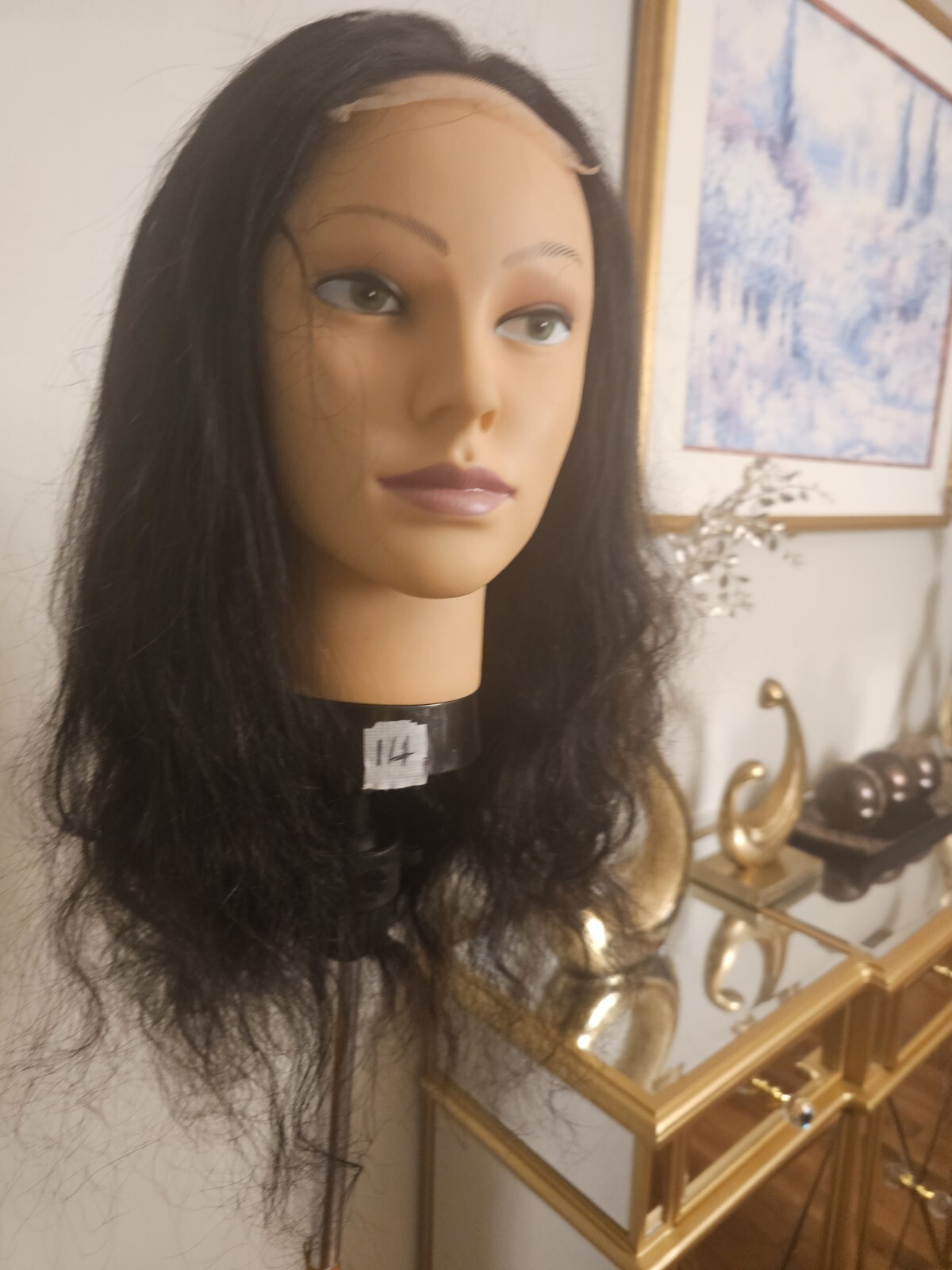 High Quality regular Top 22″ straight 100% Virgin Human Hair Lace Wig