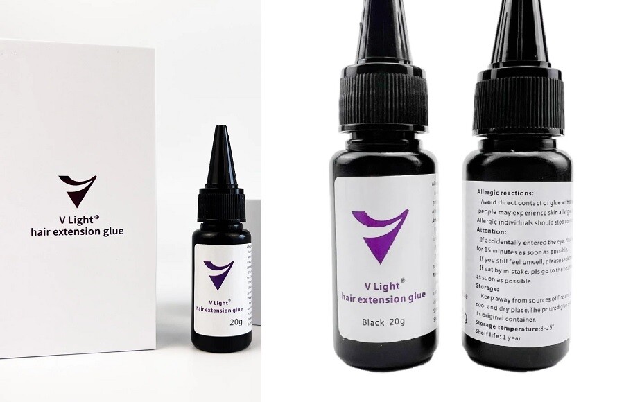 V-light Professional Glue Replacement-Bonding Agent, Black or Transparent