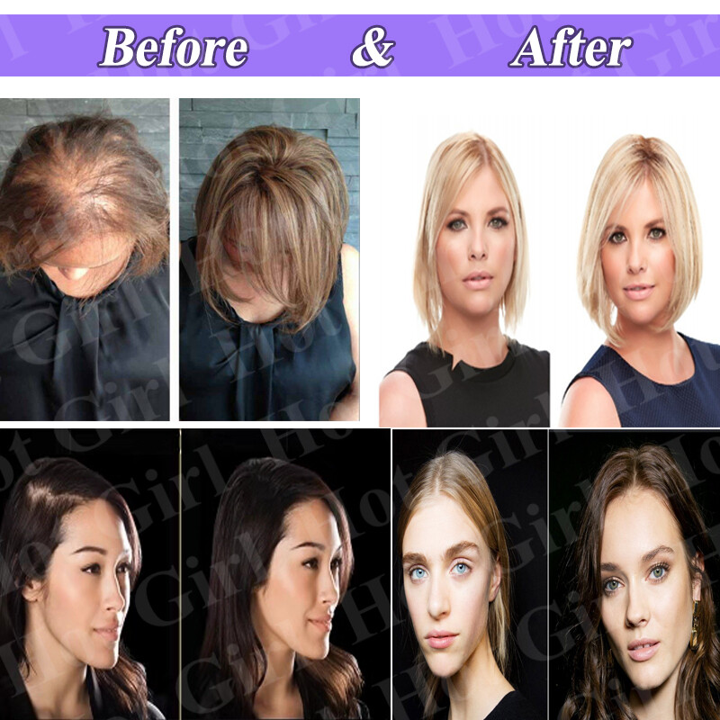 Mono Base 100% Remy Human Hair Topper With Bangs Clip In Top Hairpiece For Women