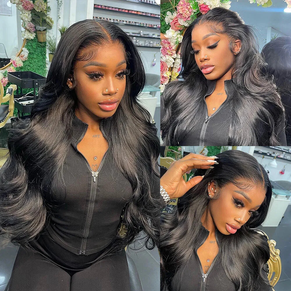 13×6 Body Wave HD Transparent Lace Front Human Hair Wig 40 Inch 5×5 200 Density