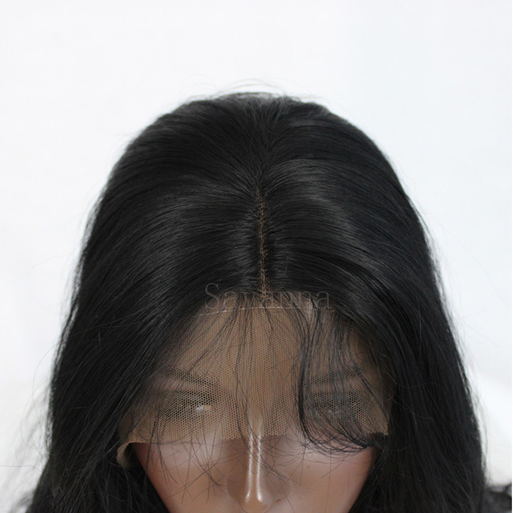 Brazilian Long Natural Wavy Lace Front Wig Synthetic Hair Soft Fiber Black Women