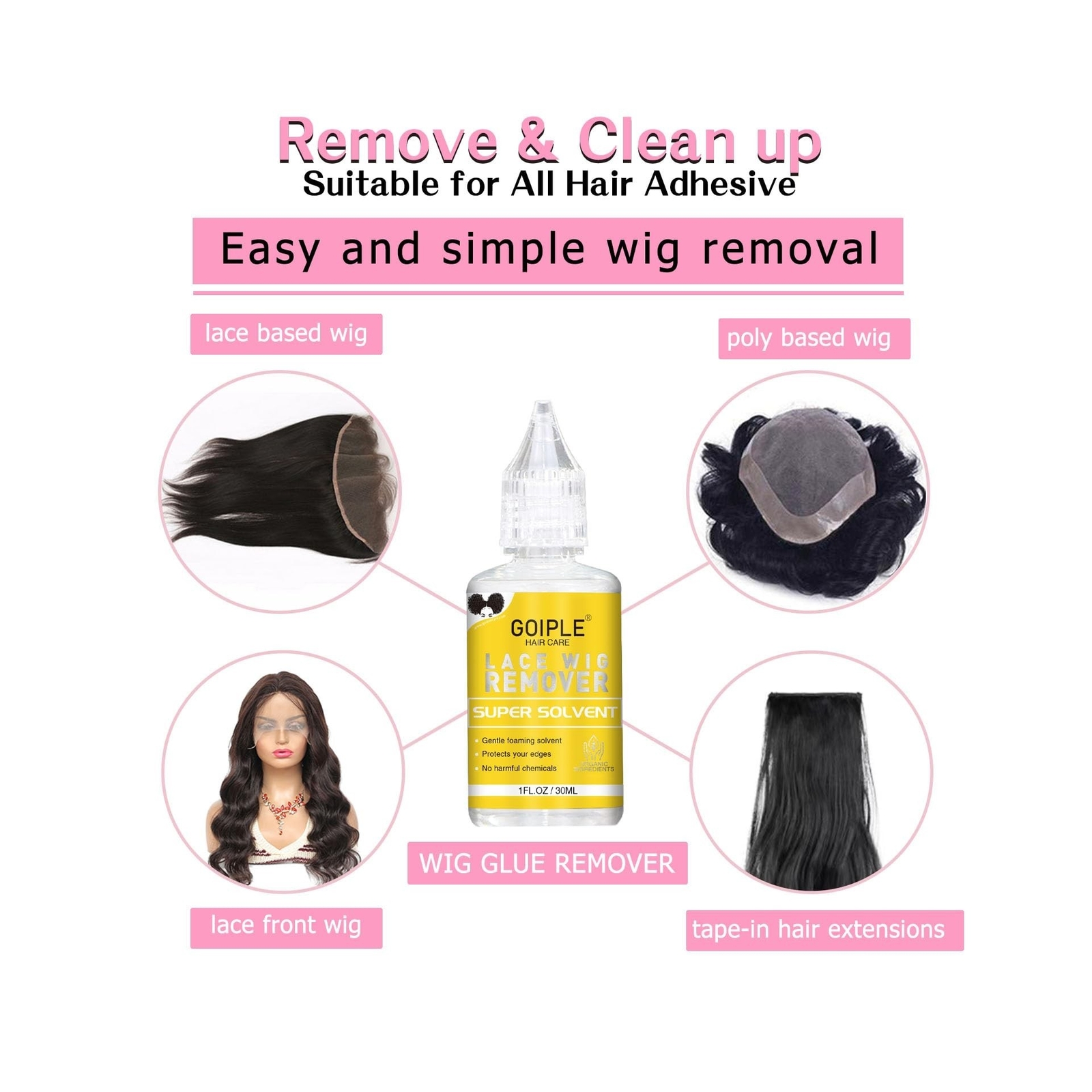 Wig Glue for Lace Front Wigs Lace Glue for Wig, Strong Hold Lace Glue for Lac…