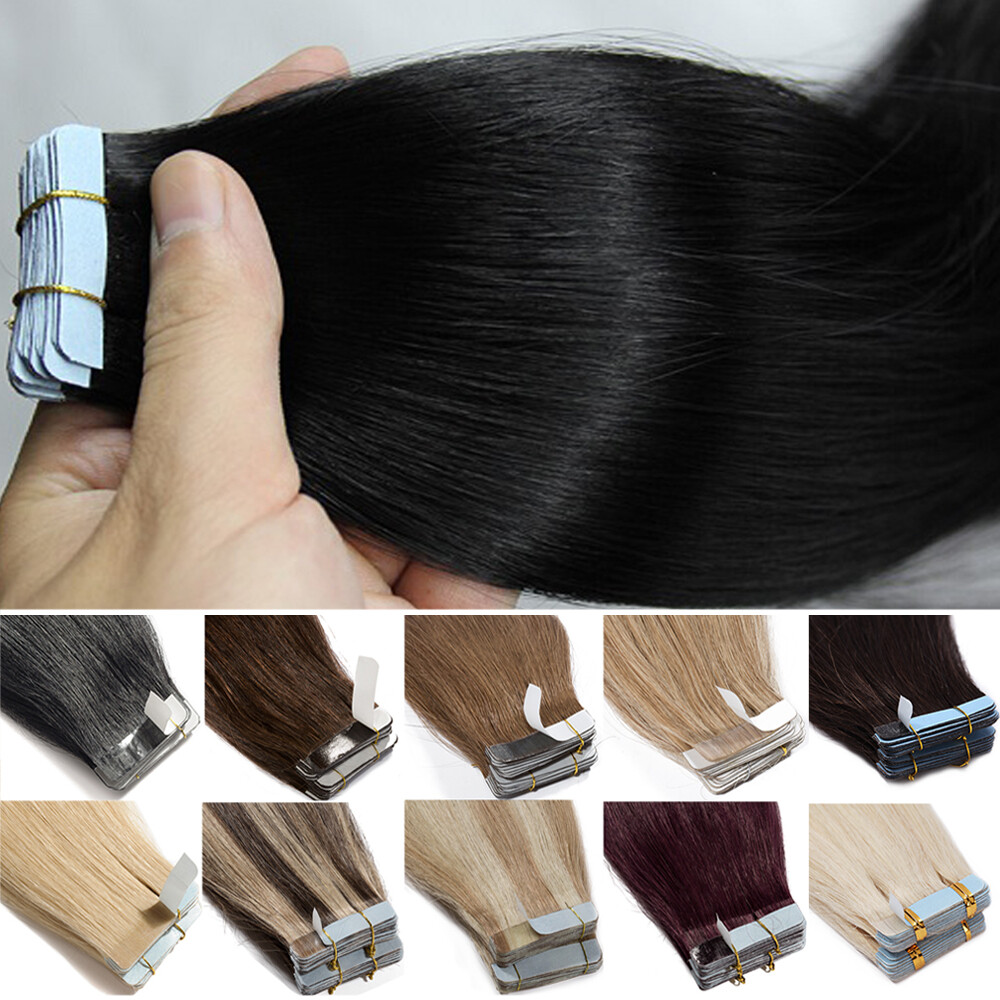 Body Wave 100% Human Hair Remy Virgin Russian Tape In REAL Hair Extensions Soft