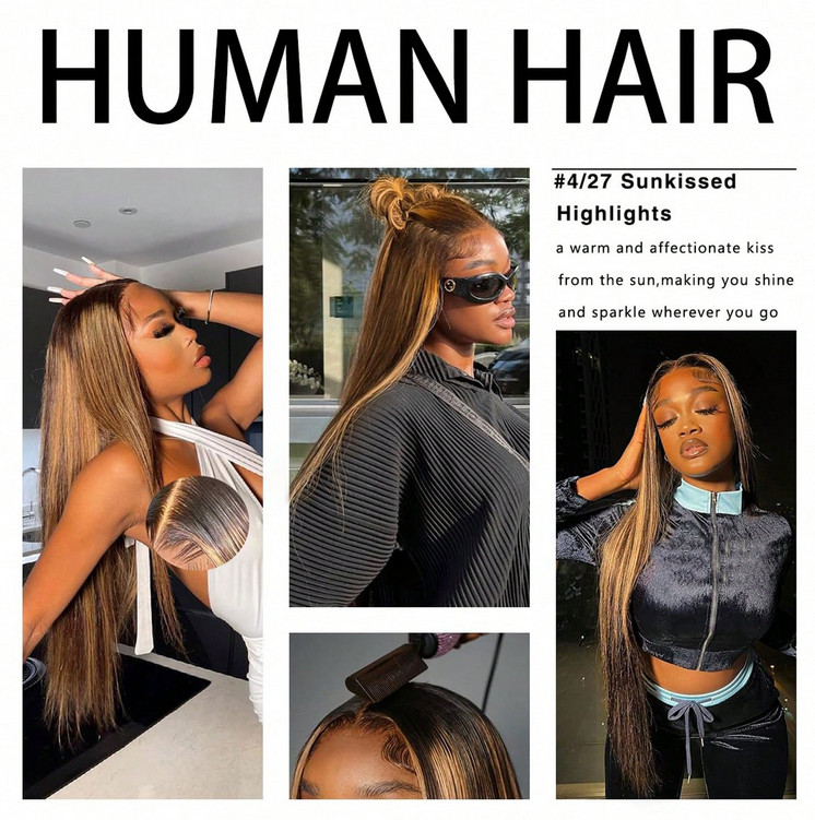 13×4 Straight 4/27 Honey Blonde Lace Front Wigs Transparent Lace Wigs