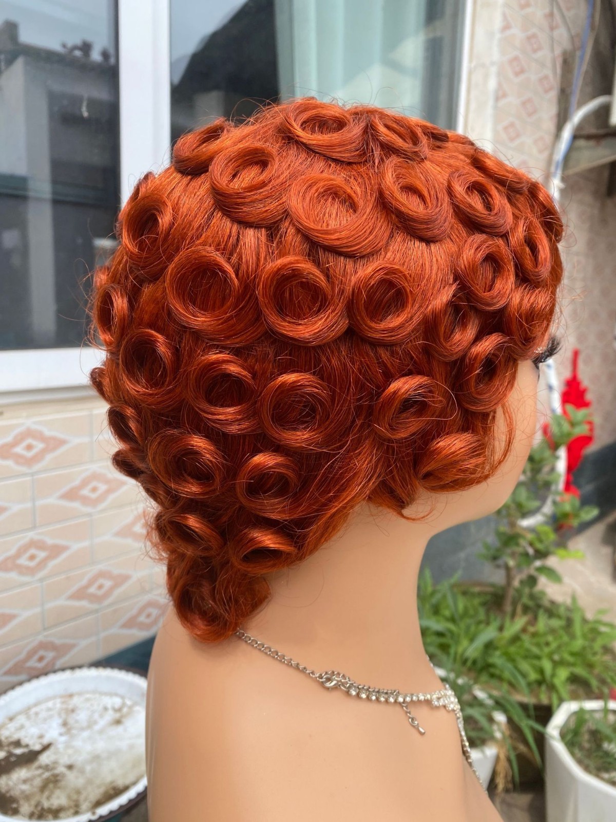 Real Human Hair Pixie Wig 6 Inch African American Kinky Curly Short Bob Style