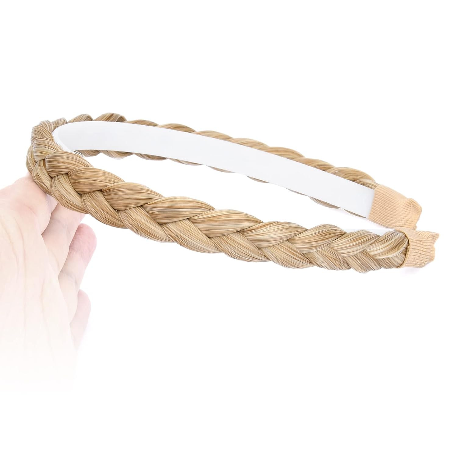 Width 0.6 Inches Narrow Synthetic Hair Plaited Headband Braid with Teeth Hair Ba