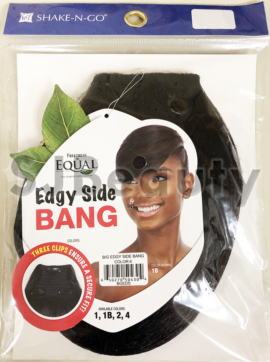 EDGY SIDE BANG (1B Off Black) – Freetress Equal Synthetic Clip-In Hair Piece