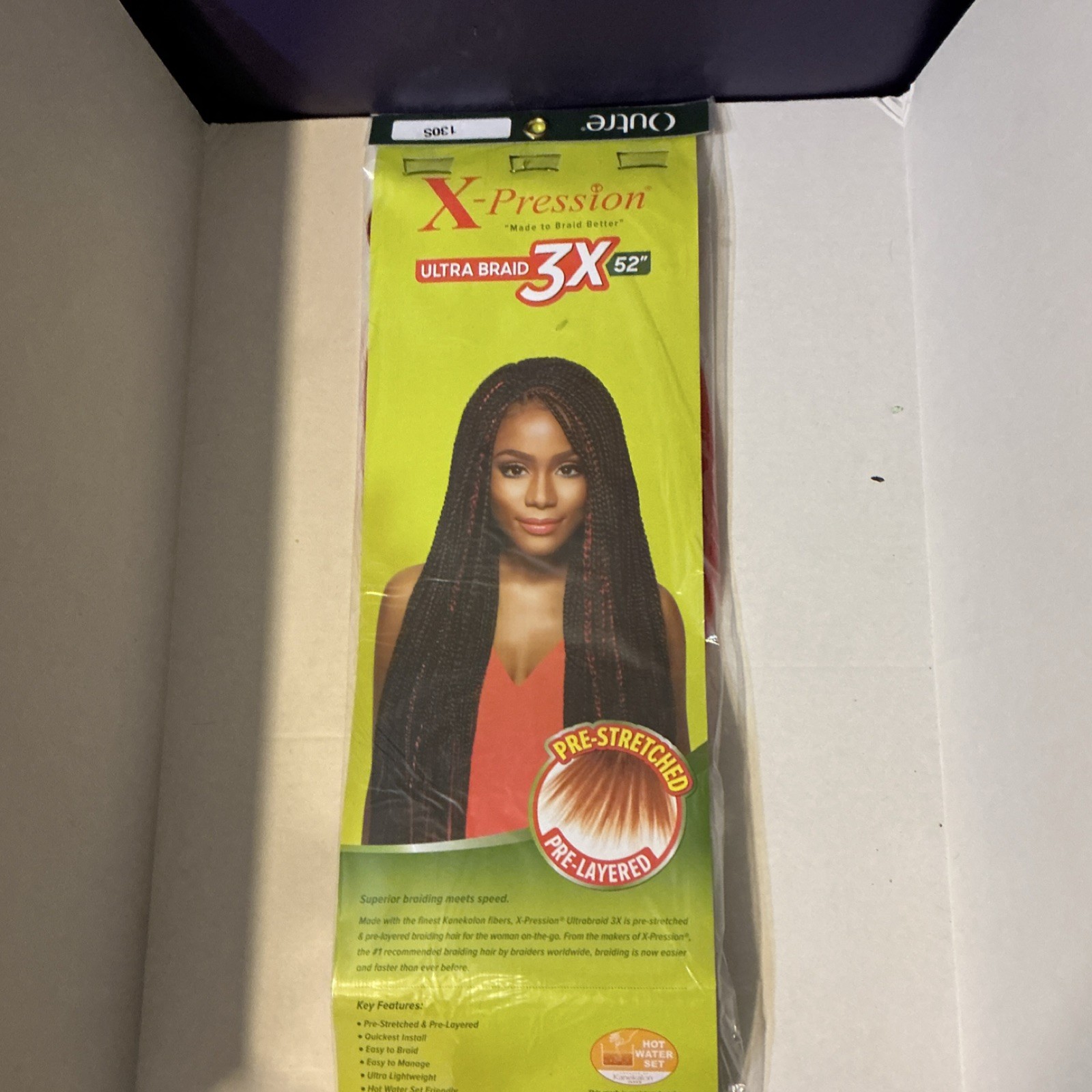 X-Pression Pre-Stretched Synthetic Braid Hair Extension 52in Red Straight