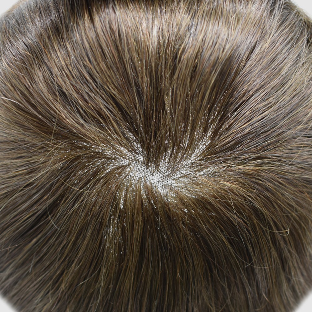 Mens Toupee Hairpiece French Lace Hair Unit Replacement Poly Skin NPU Around Wig