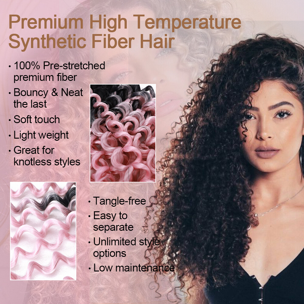 REAL As Human Natural Water Wave Crochet Braids Deep Curly Hair Extensions Soft
