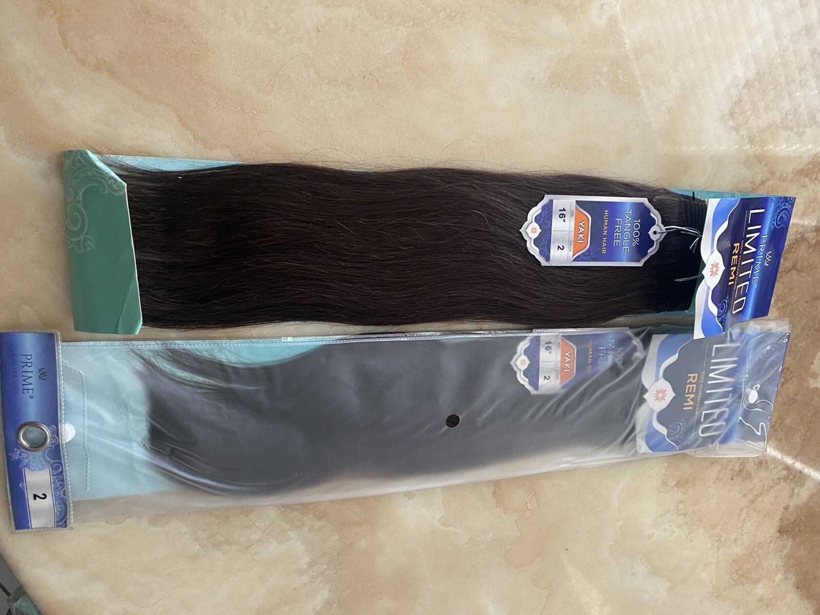 REMI PRIME LIMITED 100% HUMAN HAIR SOFT YAKY WEAVE-16 LOT 2 COLOR 2 TANGLE FREE