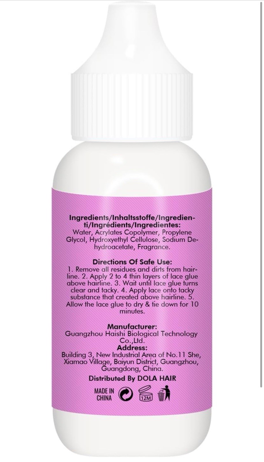Dolahair Extreme Hold Lace Glue for Wigs Waterproof Invisible Bonding 1.3 Ounce