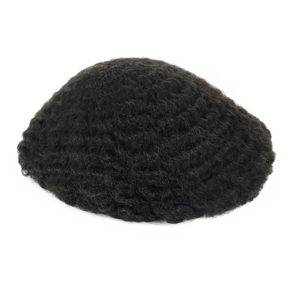 Toupee for Mens Human Hair Replacement System Afro Dura French Lace Hairpieces