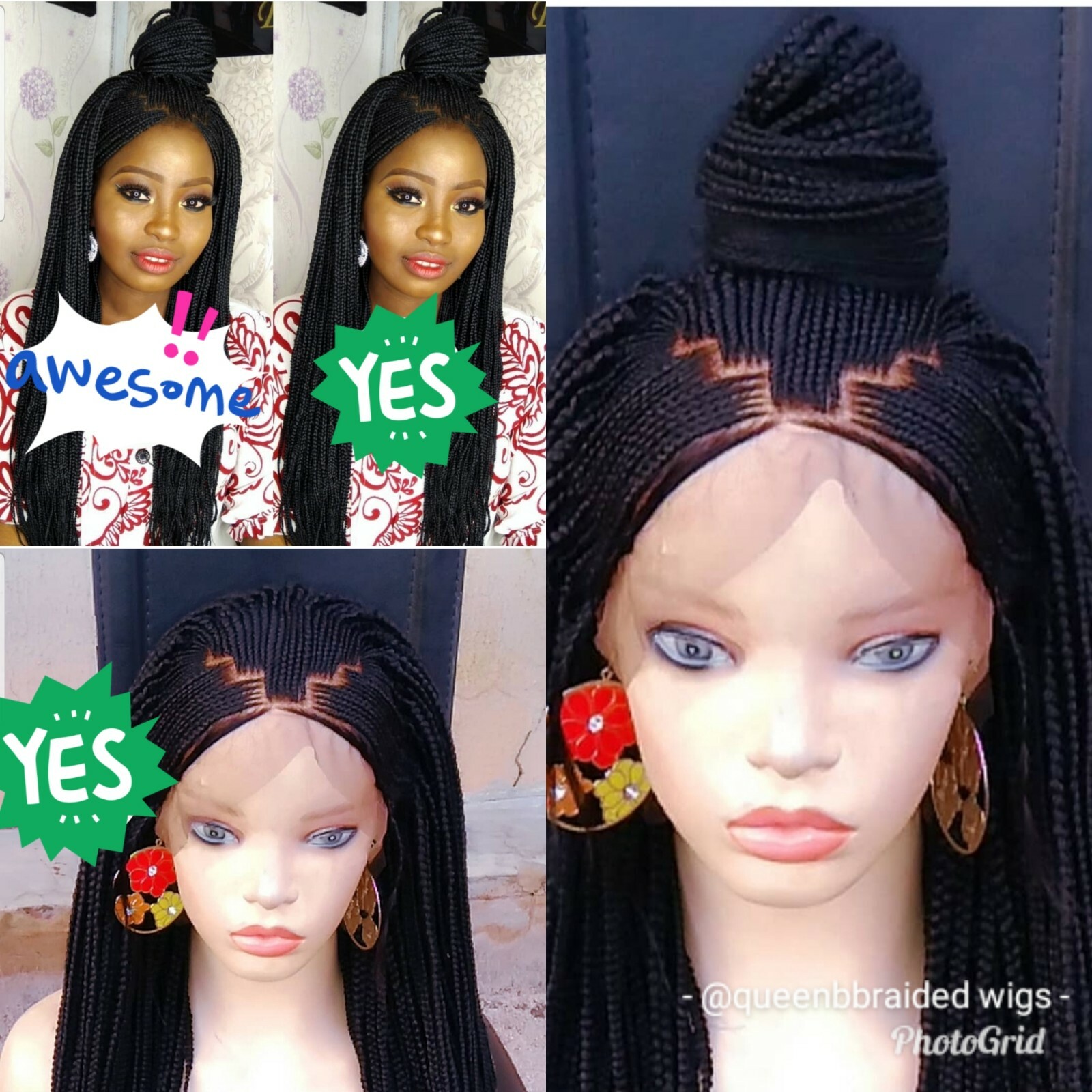 Braided wig:Handmade Braids Cornrows wig,PRE-ORDER ONLY.2-3WEEKS. Location USA