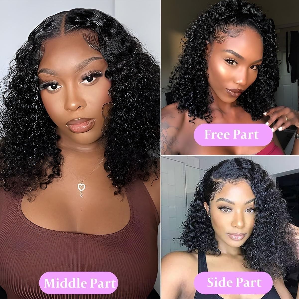 Curly Lace Front Wig Human Hair Pre Plucked for Women Glueless 13×4 Lace Bob Wig