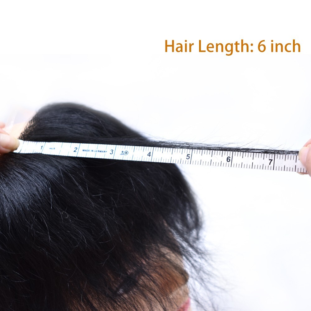 Mens Frontal Receding Hairline 100% Human Hairpiece Full Lace Forehead Hairline