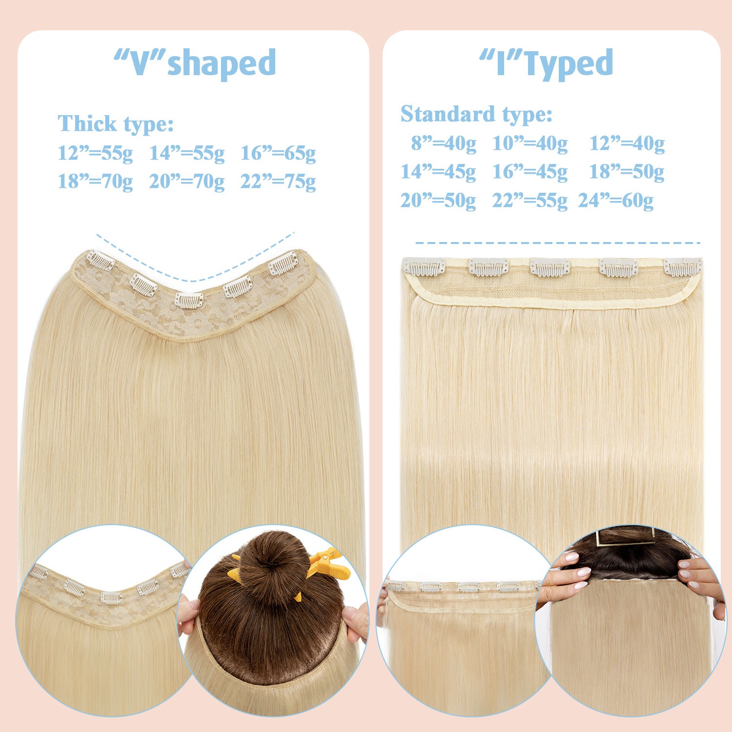 CLEARANCE One Piece Clip in 100% Remy Human Hair Extensions Highlight Blonde 20″