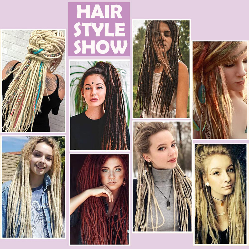 Long Ombre Dreadlocks Hair Extensions Synthetic Crochet Braiding Dreads Locs US