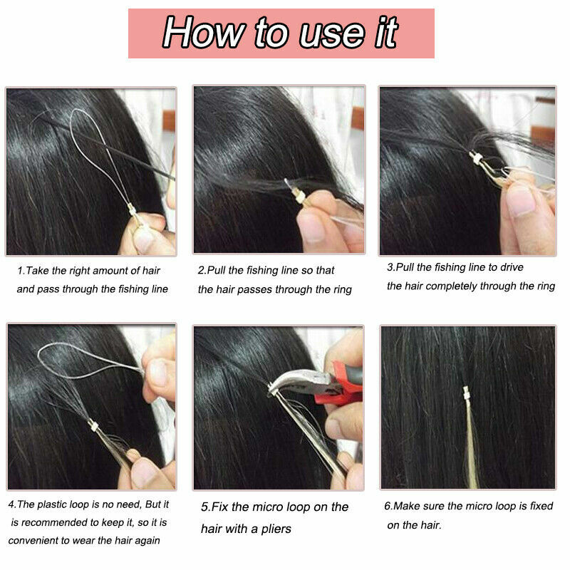 Micro Ring Beads Hair Extensions Micro Loop Nano Link Remy Brazilian Human Hair