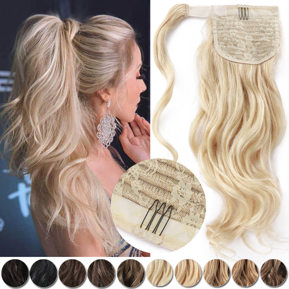 Thick 120g 100% Real Remy Human Hair Wrap Around Ponytail Extension With Clip in