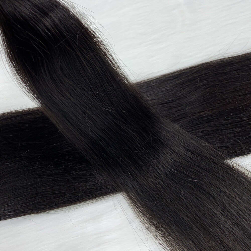 Pre Bonded Keratin Fusion U Tip Real Human Hair Extensions Natural Black 18inch