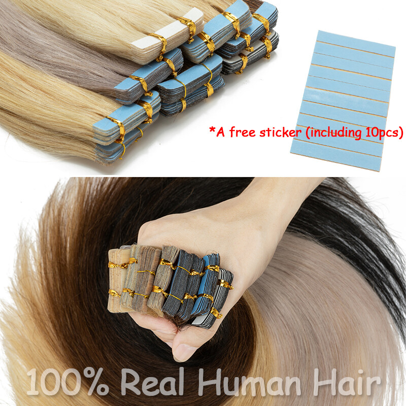 200g 80pcs Thick Skin Weft Tape In Remy Human Hair Extensions Full Head Blonde
