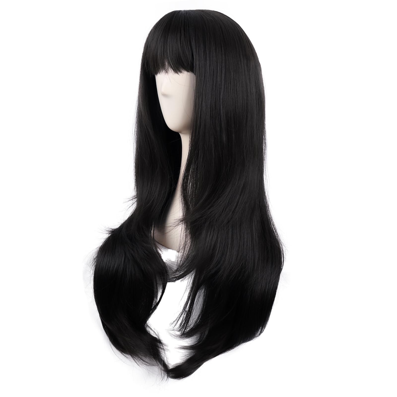 28 Inch/70 cm Long Curtain Bangs Synthetic Fiber Wavy Curly Heat Resistant Co…