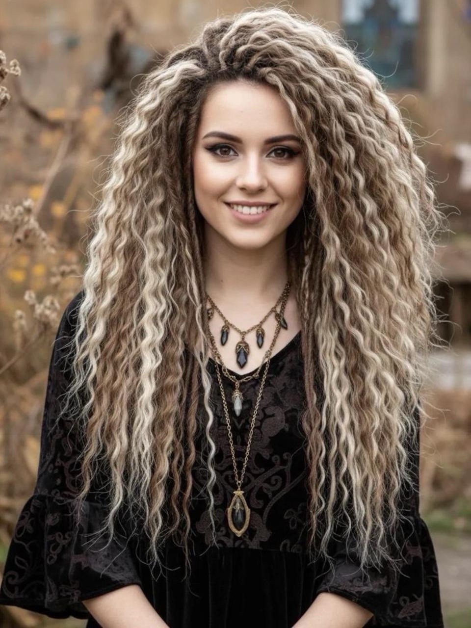 Handmade DE Push-Up Curly Dreads Set, 50 DE, 23 in, Full Head, Exclusive