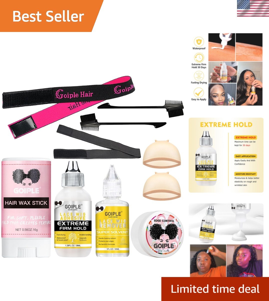 Strong Waterproof Wig Glue & Remover Set – Hair Wax Stick and Edge Control