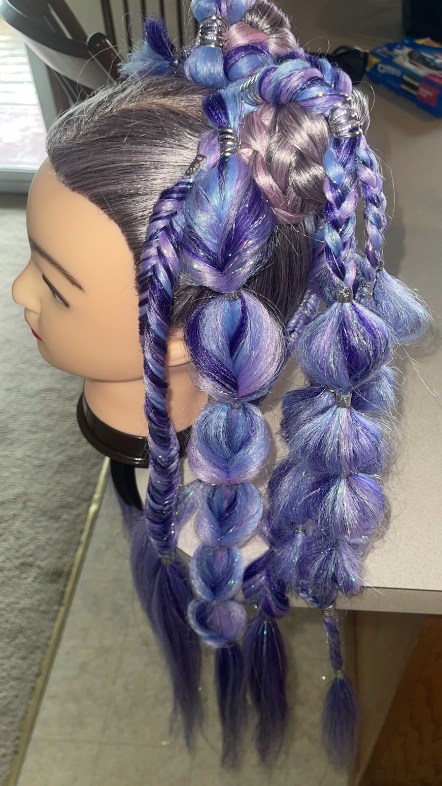 ✨💜Festival/Rave/Concert Pigtail Extensions – Handmade Purple & Blue Mix💙✨
