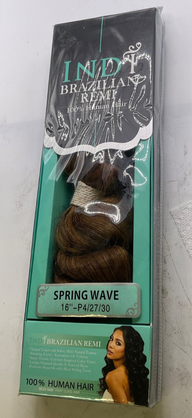 Bobbi Boss Indi Brazilian Remi 100% Human Hair Spring Wave 16″ Color: 4/27/30