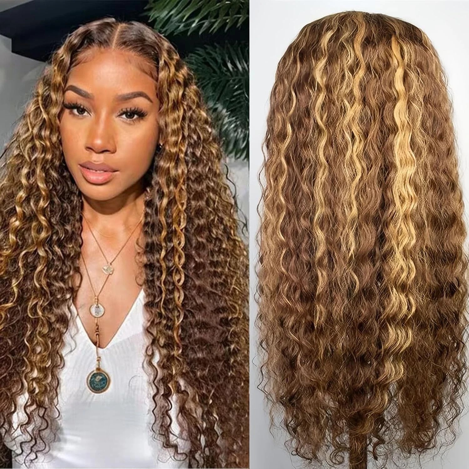 Glueless Human Hair Wigs Deep Wave Curly