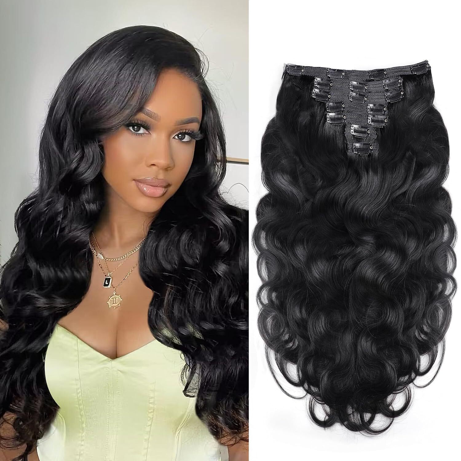 VIP Clip Extensions/ Body Wave 18″ 140 grams – ClipeX System