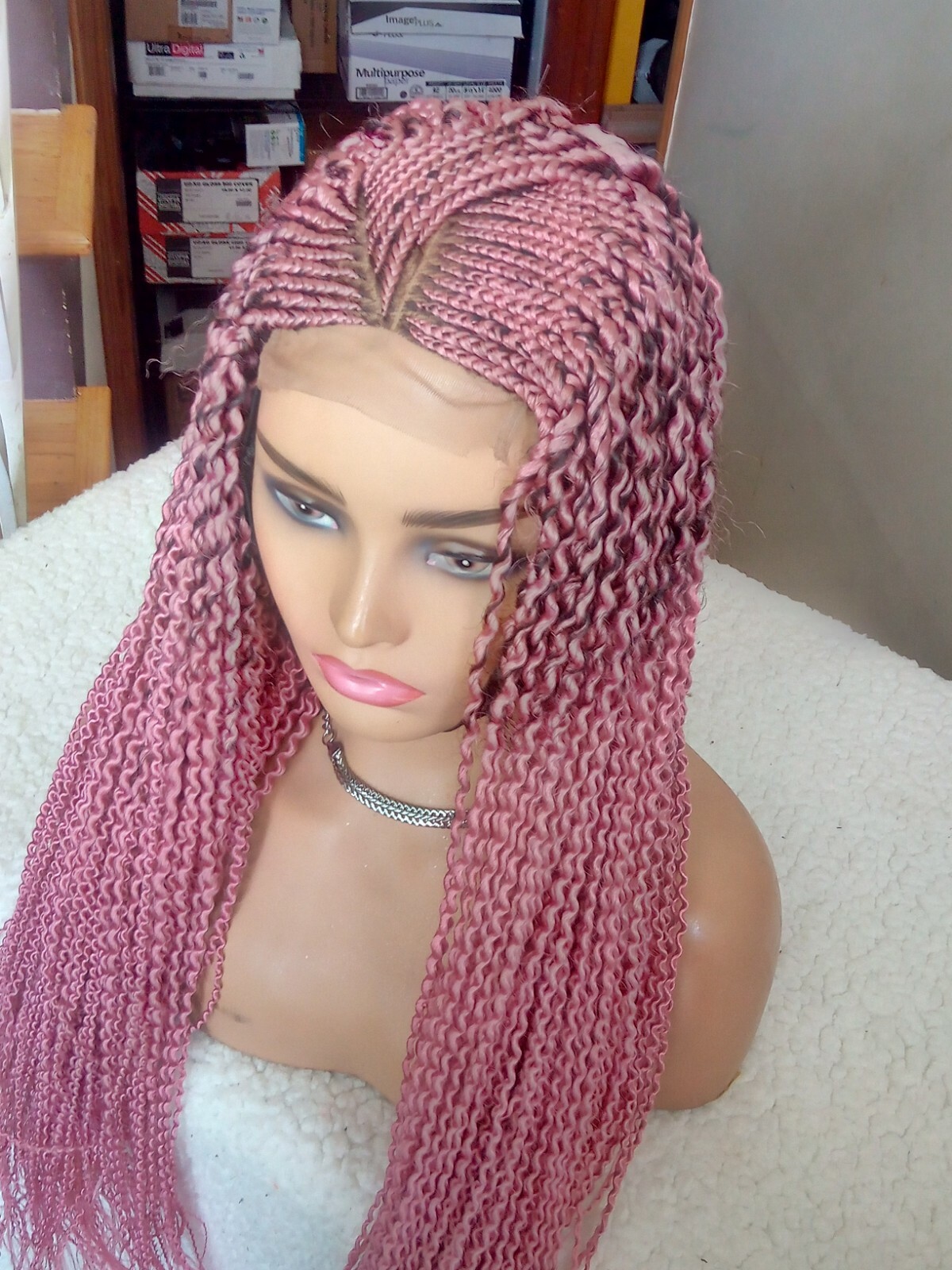 AFRICAN BRAIDED WATERMELON WIG 40″ (AVAILABLE COL BLUE)