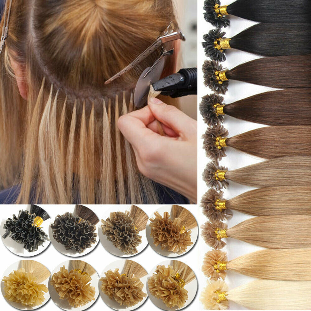Pre Bonded Keratin Nail U Tip Remy Human Hair Extensions Double Drawn Thick 1g/s