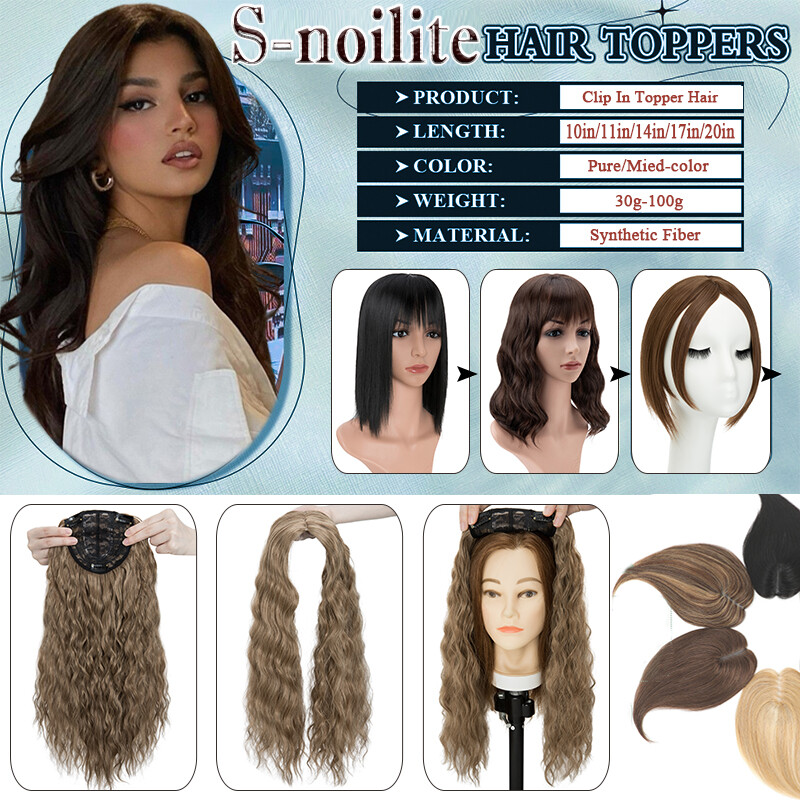 100% Real as Human Remy Hair Topper Toupee Clip in Hairpiece Natural Top Bangs