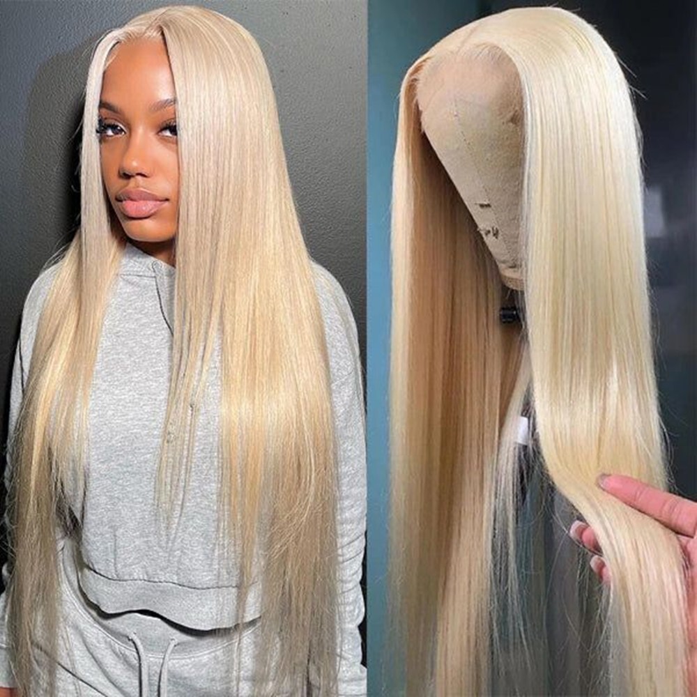 Women 613 Blonde Wig Lace Front Wigs Synthetic Heat Resistant Long Straight 30”