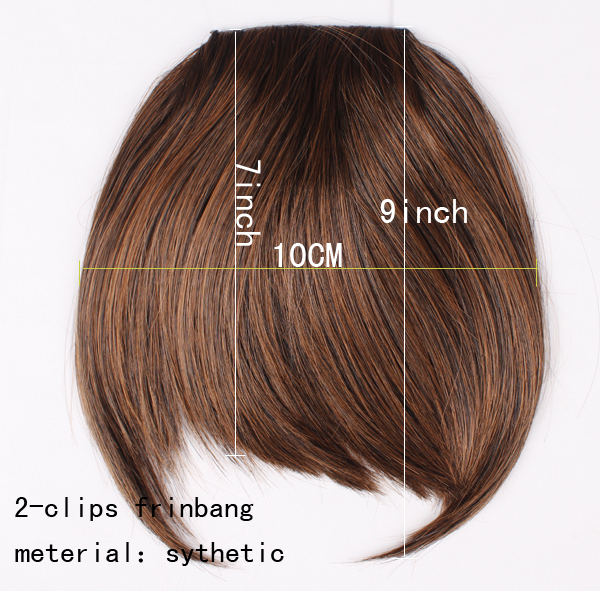 Neat/Side Bangs Real as Human Hair Extensions Clip in Fringe Front Hairpiece USA