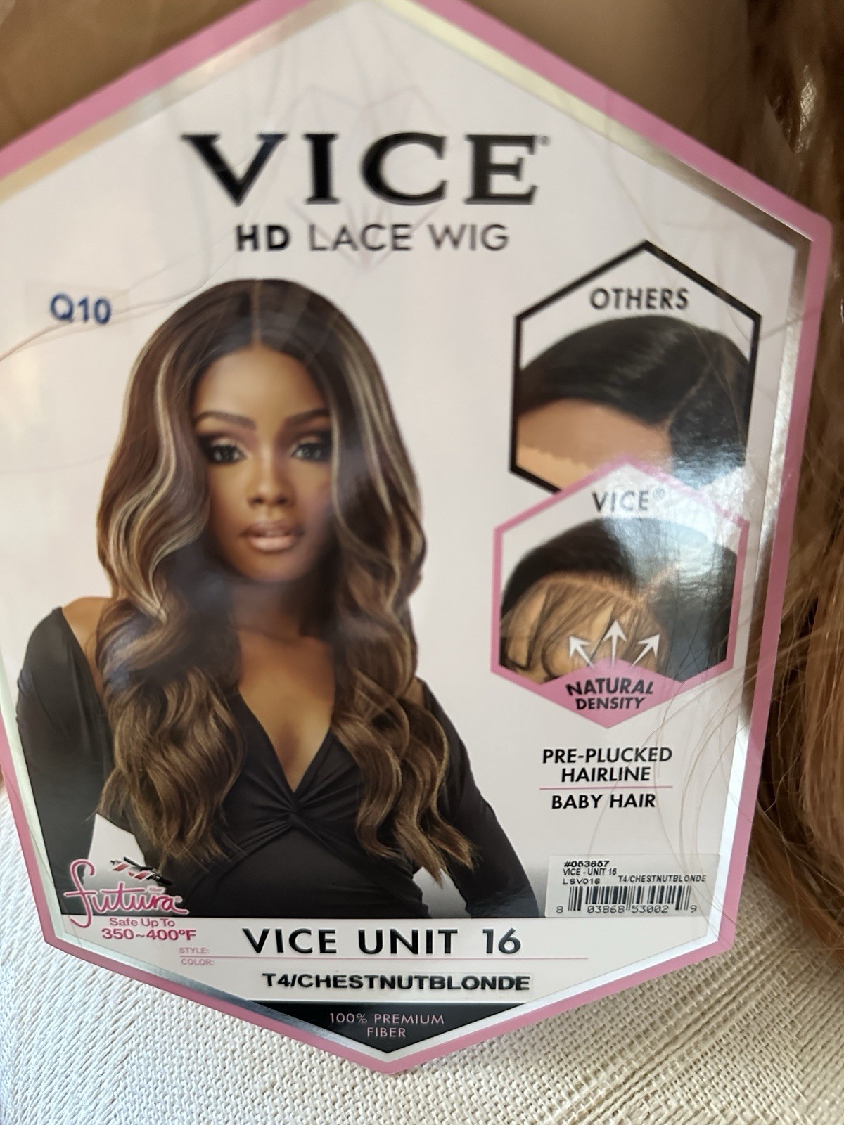 SENSATIONNEL VICE HD LACE WIG UNIT 16. COLOR T4/CHESTNUT BLONDE. PRE-PLUCKED.NWT