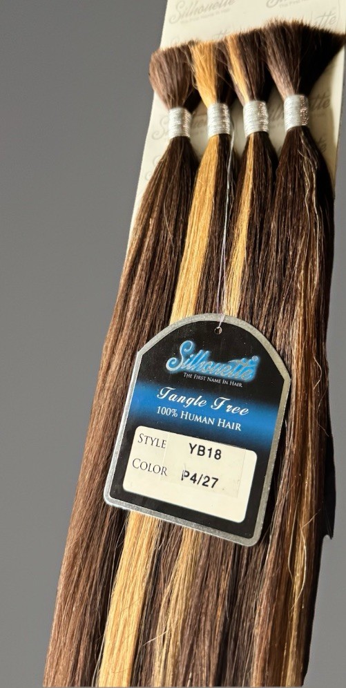 Silhouette Tangle Free 100% Human Hair Straight Yaki Extensions 18″ Color P4/27