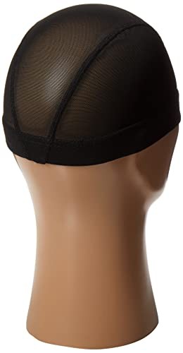 Black U Part Wig Japanese Swim Cap Style Breathable Mesh Dome Cap Affordable