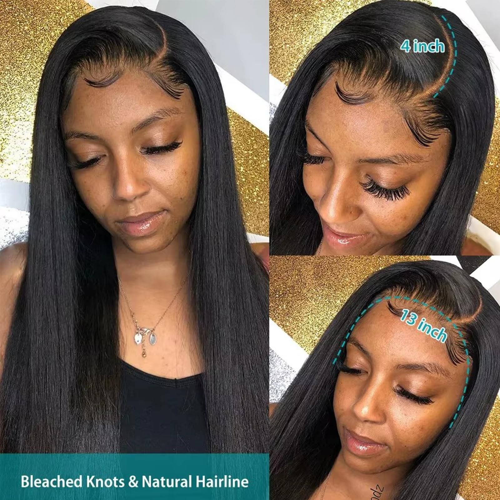 Lemoda Straight Lace Front Wigs Human Hair 180 Density 13X4 Hd Transparent Lace