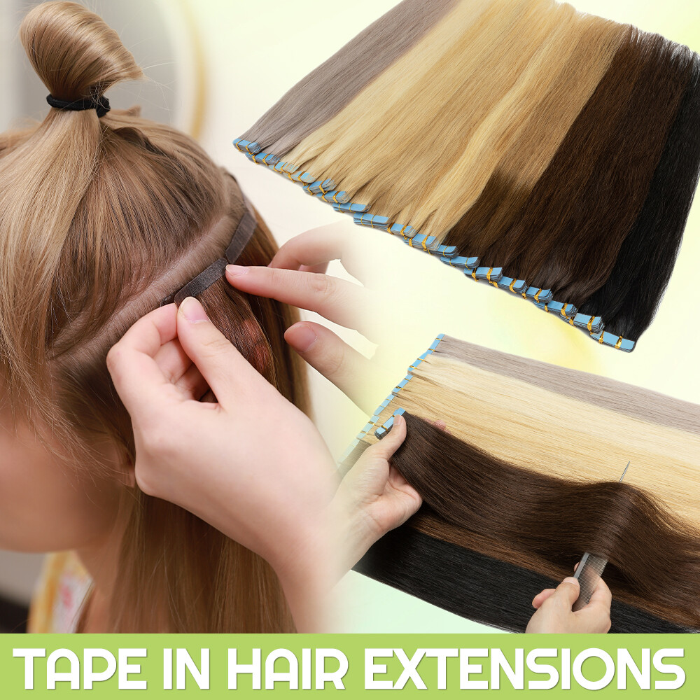 Tape in Russian Remy 100% Human Hair Extensions Invisible Skin Weft 14-24 Inch