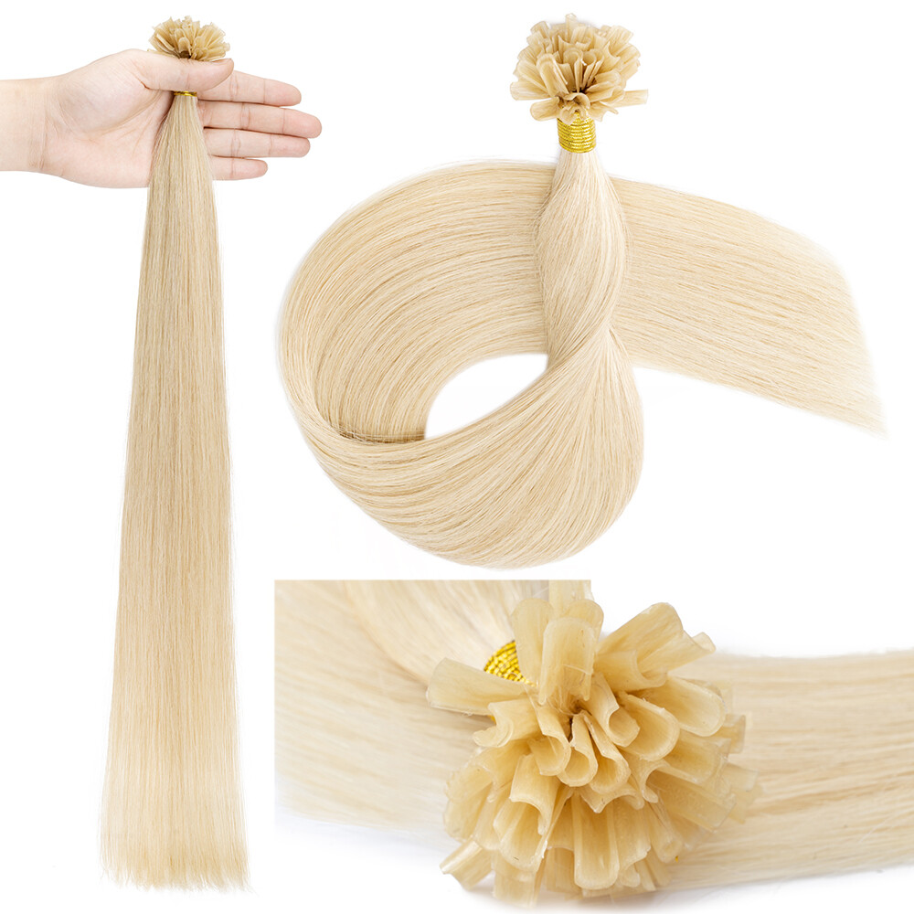Nail U Tip THICK Keratin Real Remy Human Hair Extension 16-24 Thick Russian Glue