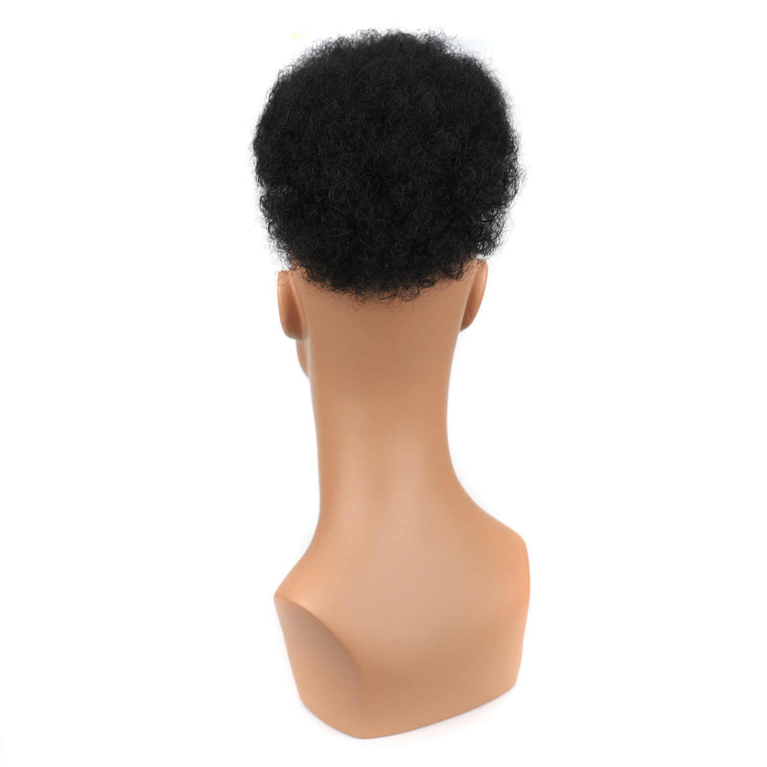 Short Afro Curly Hair Toupee for Men Human Hair Black Replacement Hairpiece