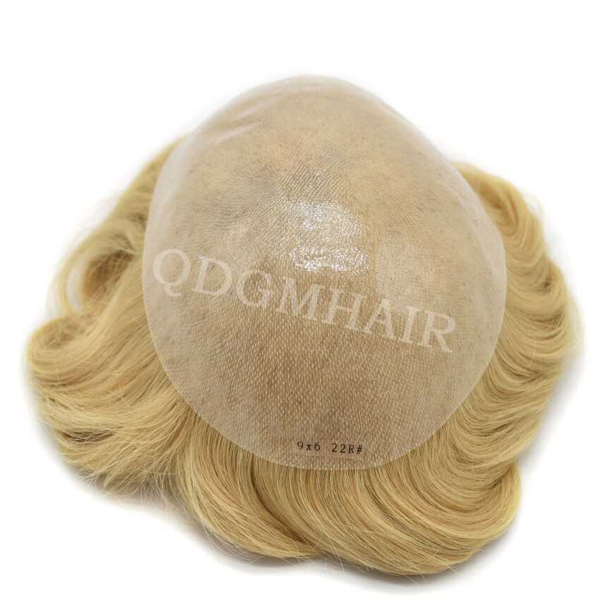 Full Poly Mens Toupee Hairpiece All Skin PU Hair Replacement System Wigs for Men