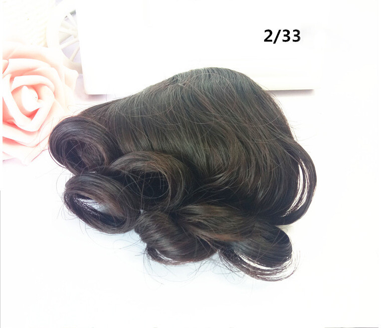 Retro Curly Wavy Bangs Front Fringe Synthetic Clip on Top Hair Pieces Costumes